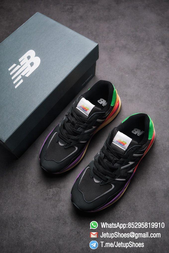 New Balance 5740 Black Multicolor Running Sneakers M5740LB Black Mesh Upper Oriange Suede Oversized N 03