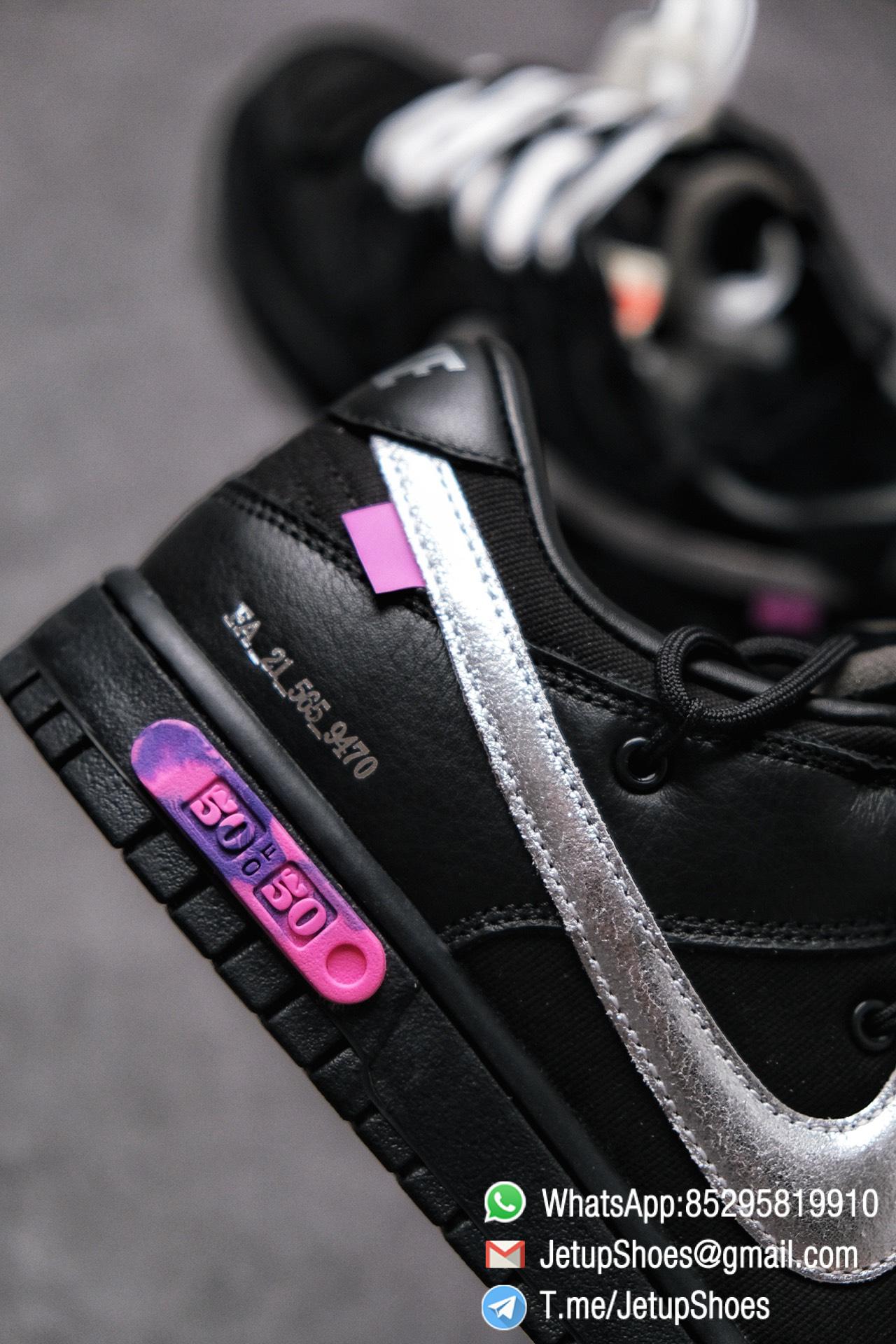 Off White x Nike Dunk Low THE 50 Jet black Leather Construction Metallic Silver Swoosh Relays Best Replica Sneakers 010 Off White x Nike Dunk Low THE 50 Jet black Leather Construction Metallic Silver Swoosh Relays Best Replica Sneakers 010