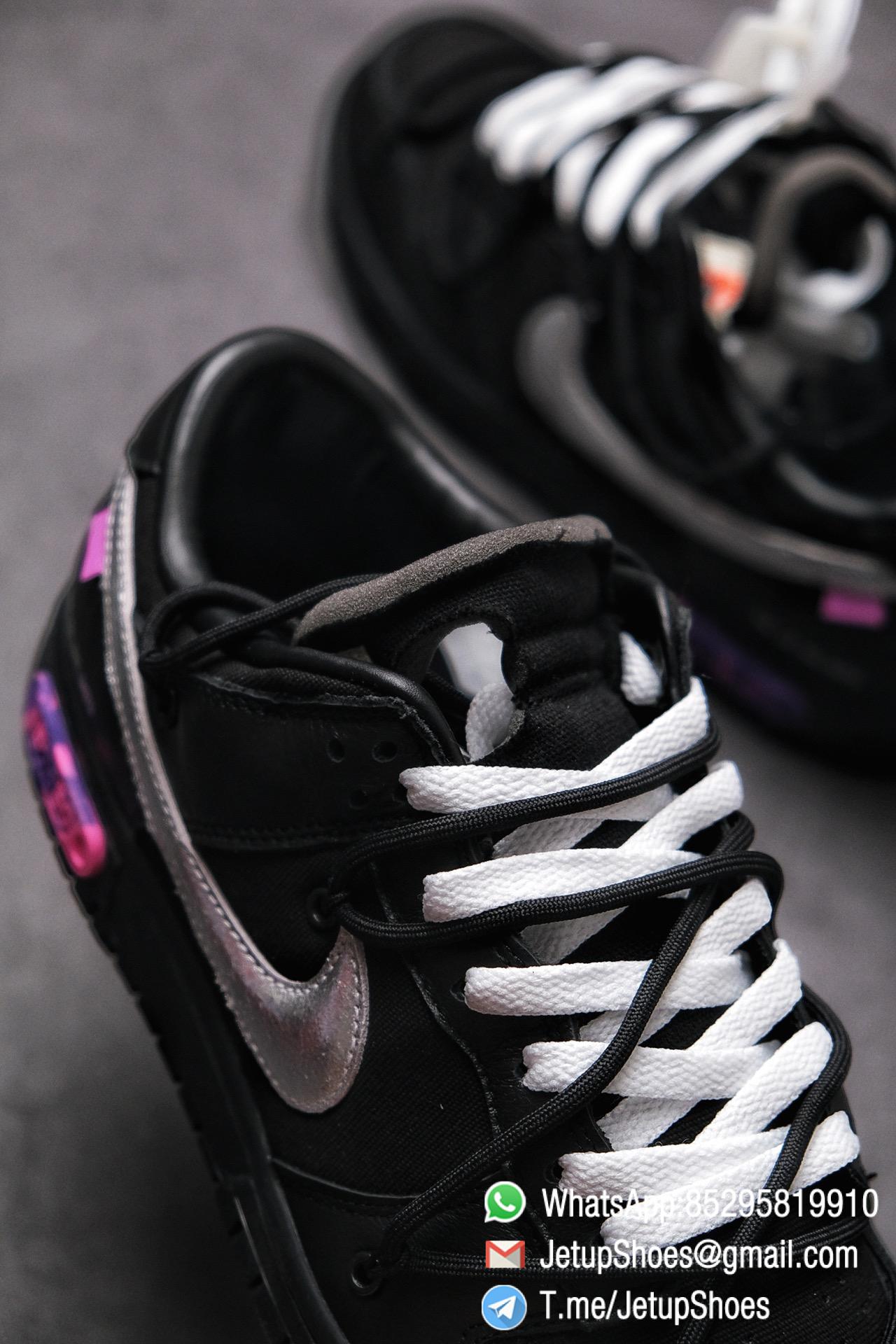 Off White x Nike Dunk Low THE 50 Jet black Leather Construction Metallic Silver Swoosh Relays Best Replica Sneakers 05 Off White x Nike Dunk Low THE 50 Jet black Leather Construction Metallic Silver Swoosh Relays Best Replica Sneakers 05