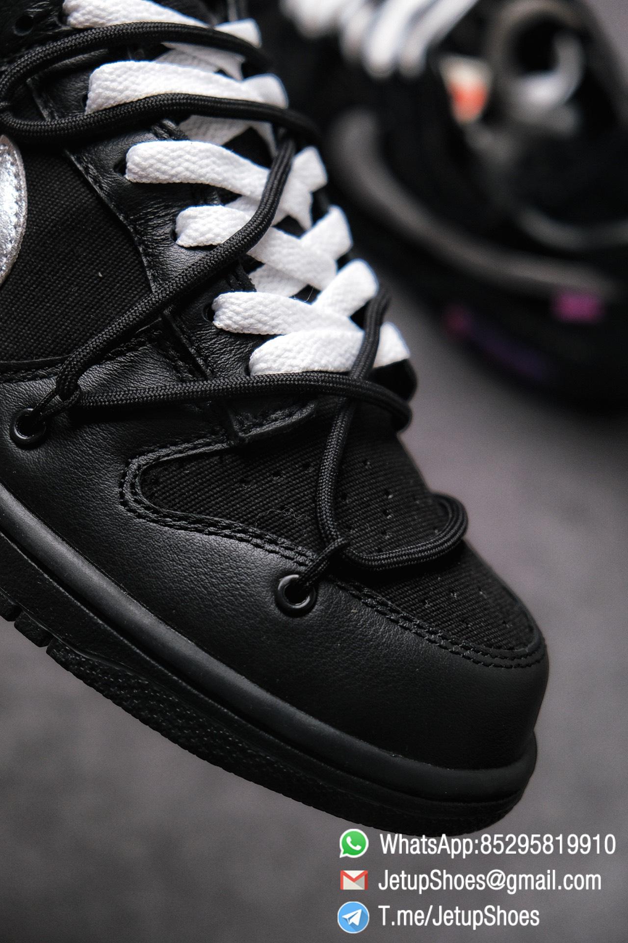 Off White x Nike Dunk Low THE 50 Jet black Leather Construction Metallic Silver Swoosh Relays Best Replica Sneakers 08 Off White x Nike Dunk Low THE 50 Jet black Leather Construction Metallic Silver Swoosh Relays Best Replica Sneakers 08