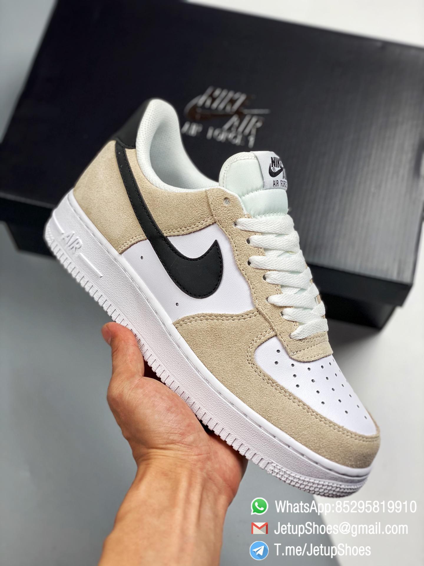 RepSneakers Wmns Air Force 1 Low Pixel Desert Sand Mixed Leather and Cream Suede Base Best Replica Sneakers 0