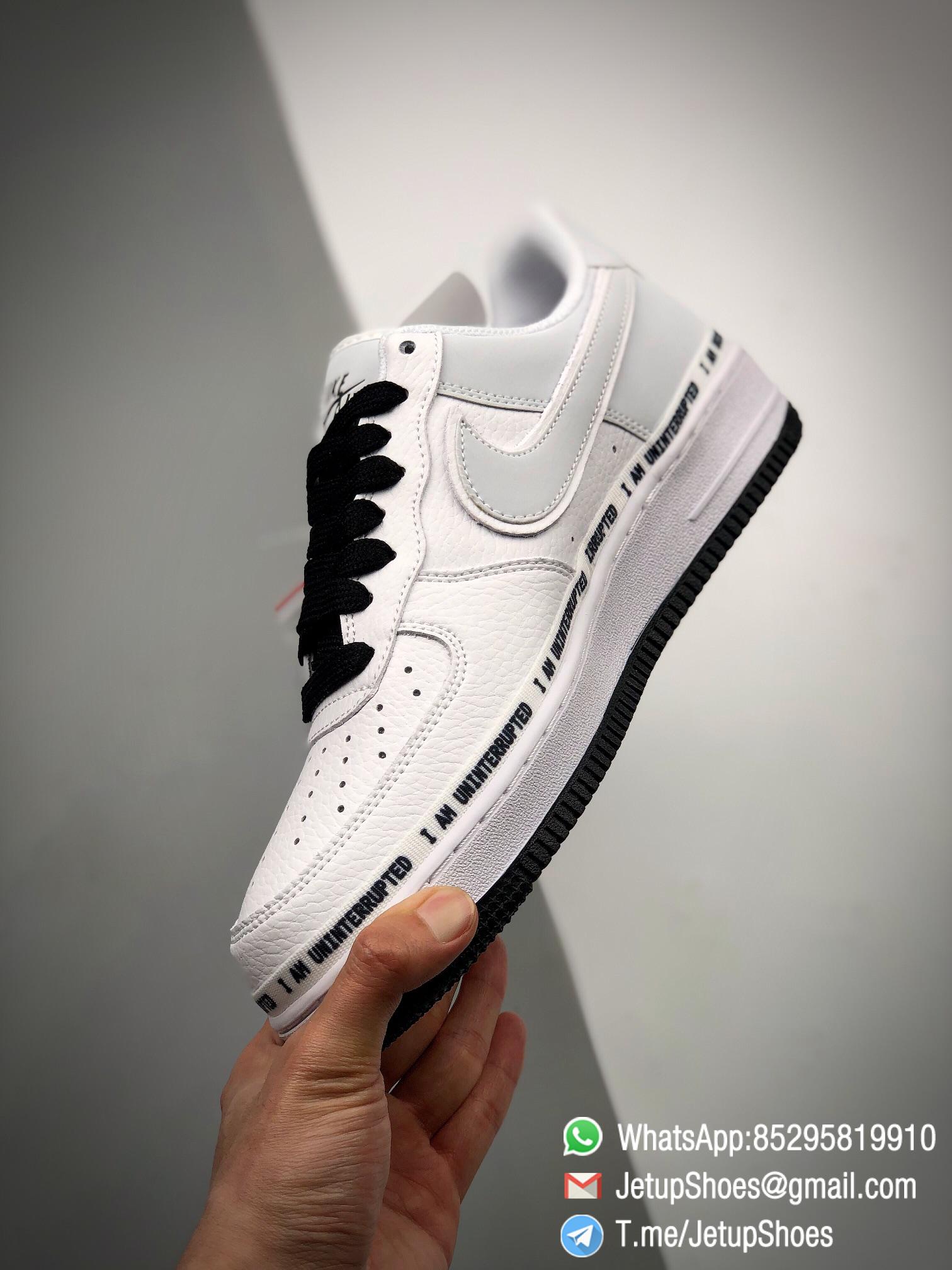 RepSneakers Nike Air Force 1 07 Low x Uniterrupted White Black I am Uninterrupted Scrawl Sneakers 03