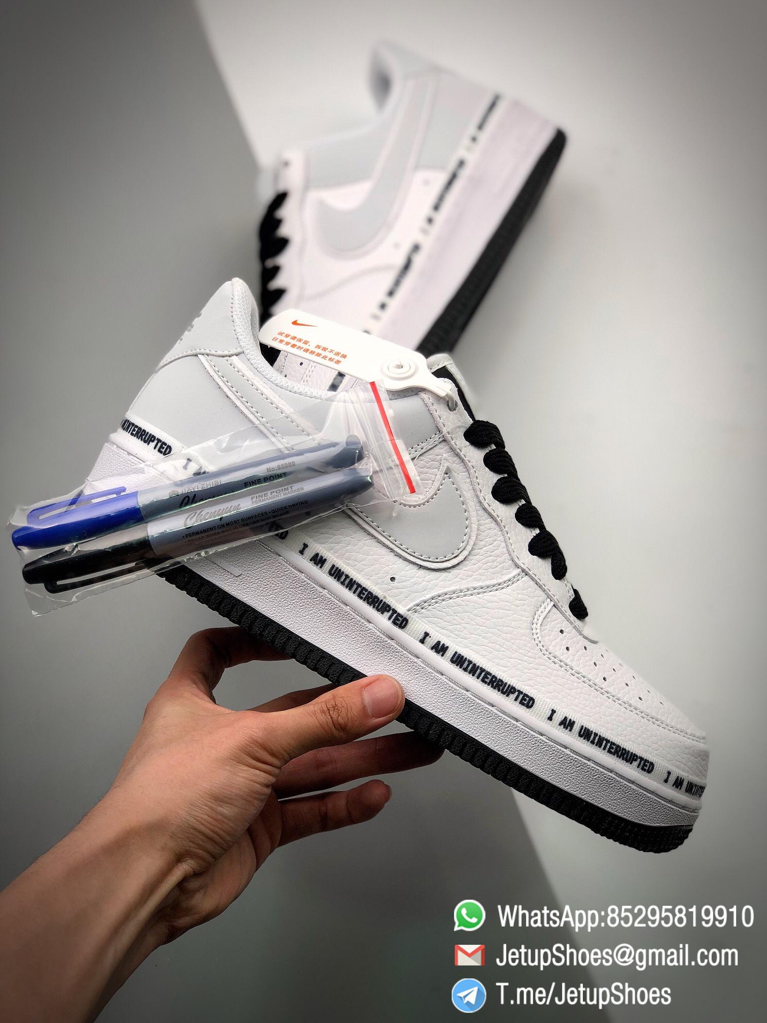 RepSneakers Nike Air Force 1 07 Low x Uniterrupted White Black I am Uninterrupted Scrawl Sneakers 04