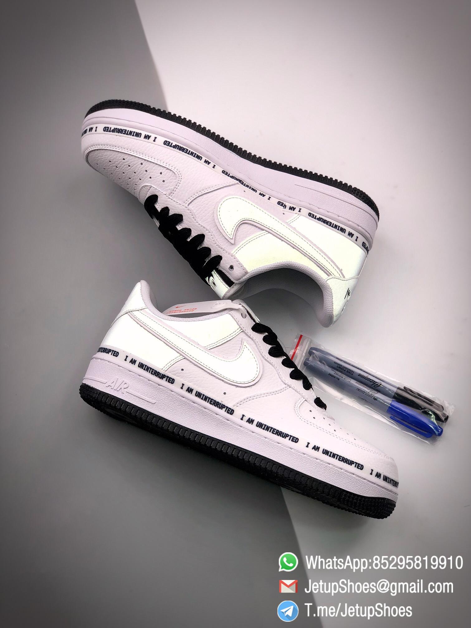 RepSneakers Nike Air Force 1 07 Low x Uniterrupted White Black I am Uninterrupted Scrawl Sneakers 08