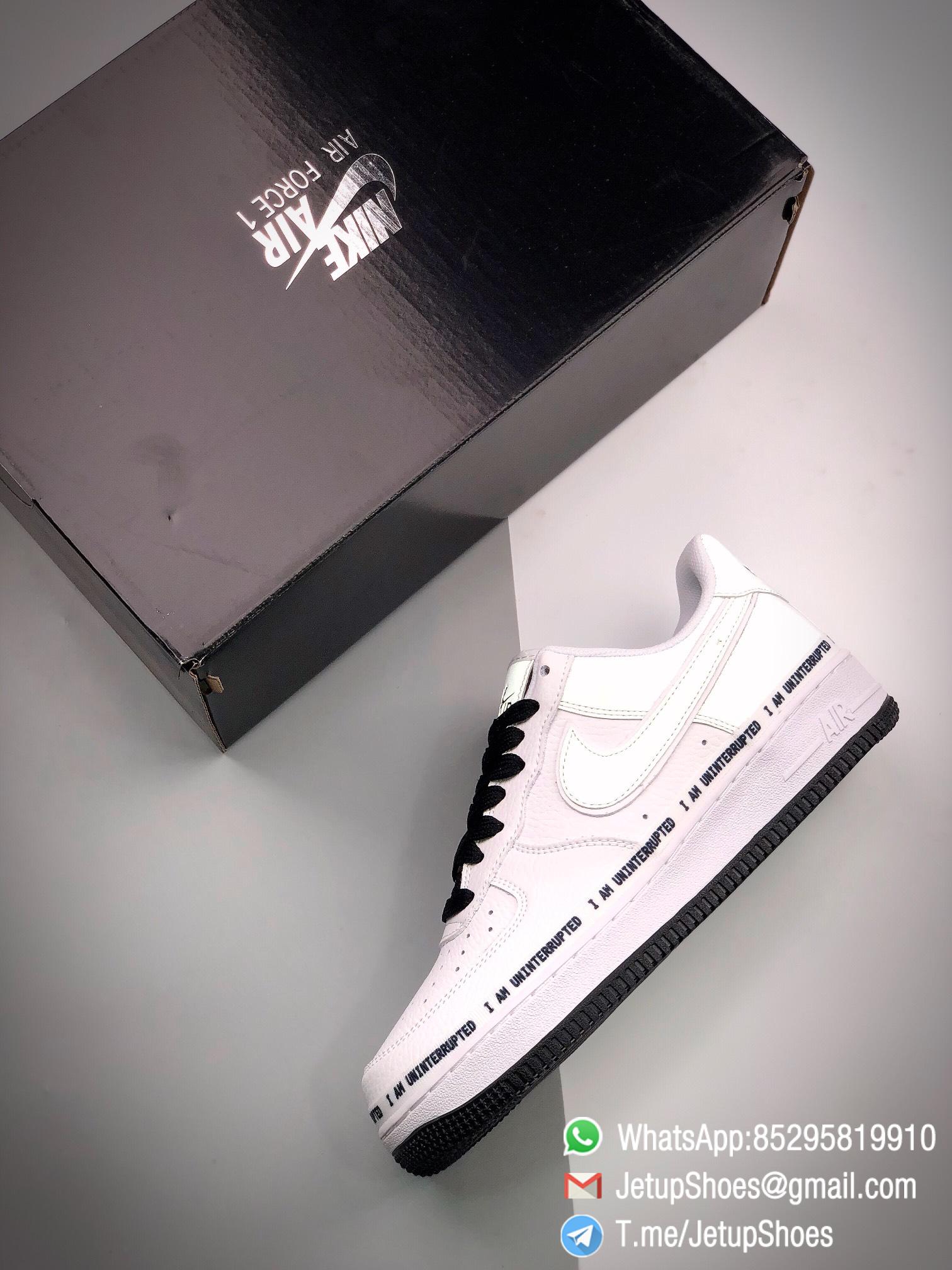 RepSneakers Nike Air Force 1 07 Low x Uniterrupted White Black I am Uninterrupted Scrawl Sneakers 09