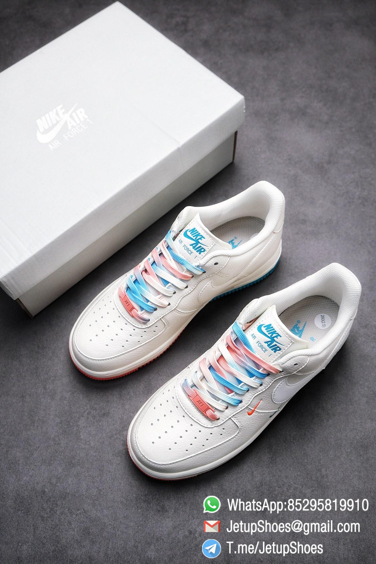 RepSnkrs Air Force 1 07 SU19 SKU CT1989 103 Summit Blue Solar Red Gradient Shoelace Best Replica Sneakers 01