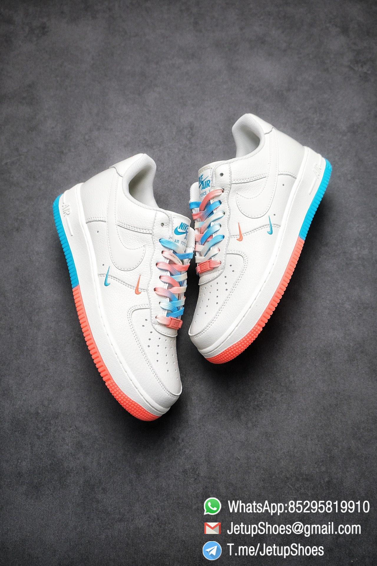 RepSnkrs Air Force 1 07 SU19 SKU CT1989 103 Summit Blue Solar Red Gradient Shoelace Best Replica Sneakers 03