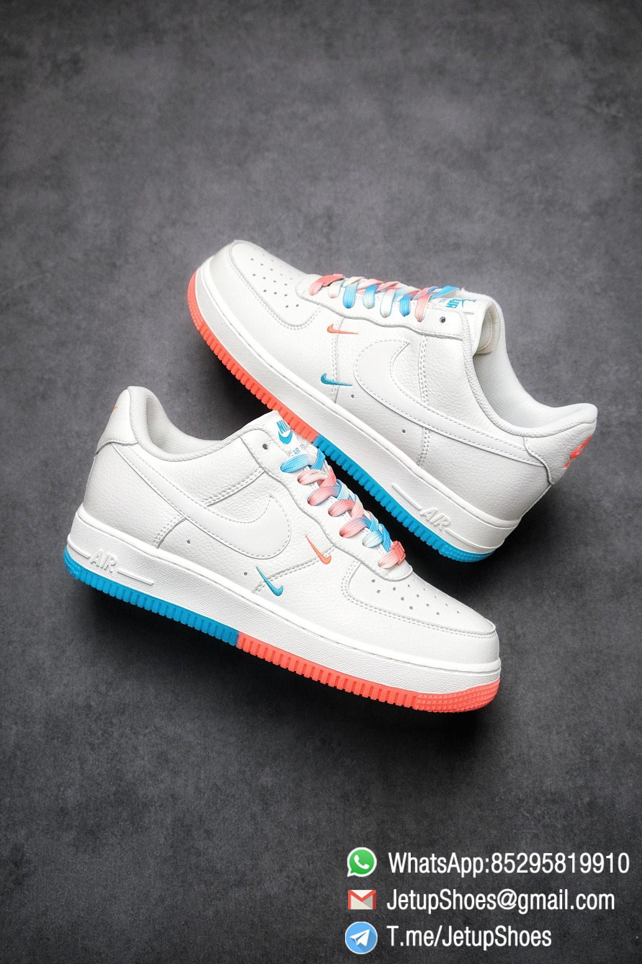 RepSnkrs Air Force 1 07 SU19 SKU CT1989 103 Summit Blue Solar Red Gradient Shoelace Best Replica Sneakers 04