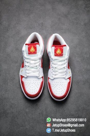 RepSnkrs Air Jordan 1 Low SE Spades White Leather Base Red Rubber Outsole Embroidered letters K Q Best Replica Sneakers 02
