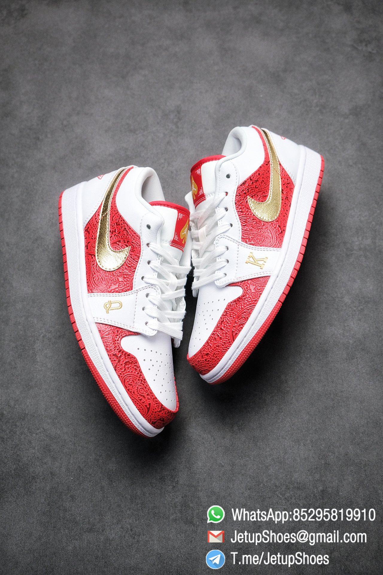 RepSnkrs Air Jordan 1 Low SE Spades White Leather Base Red Rubber Outsole Embroidered letters K Q Best Replica Sneakers 03 RepSnkrs Air Jordan 1 Low SE Spades White Leather Base Red Rubber Outsole Embroidered letters K Q Best Replica Sneakers 03