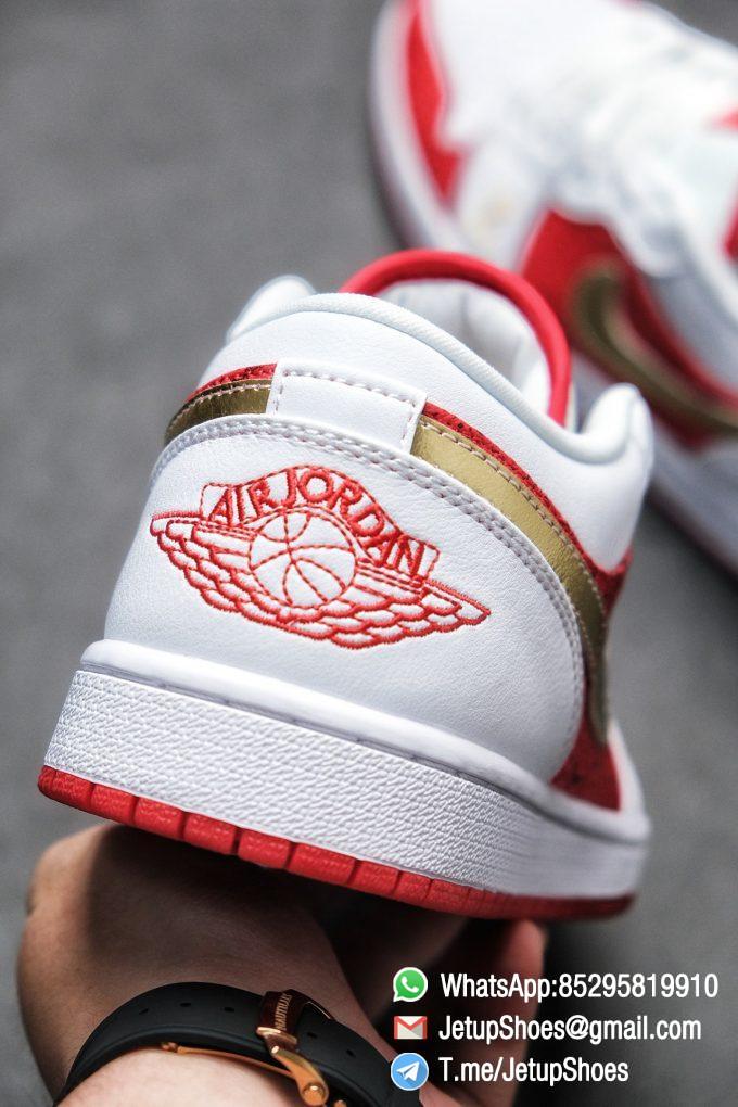 RepSnkrs Air Jordan 1 Low SE Spades White Leather Base Red Rubber Outsole Embroidered letters K Q Best Replica Sneakers 08