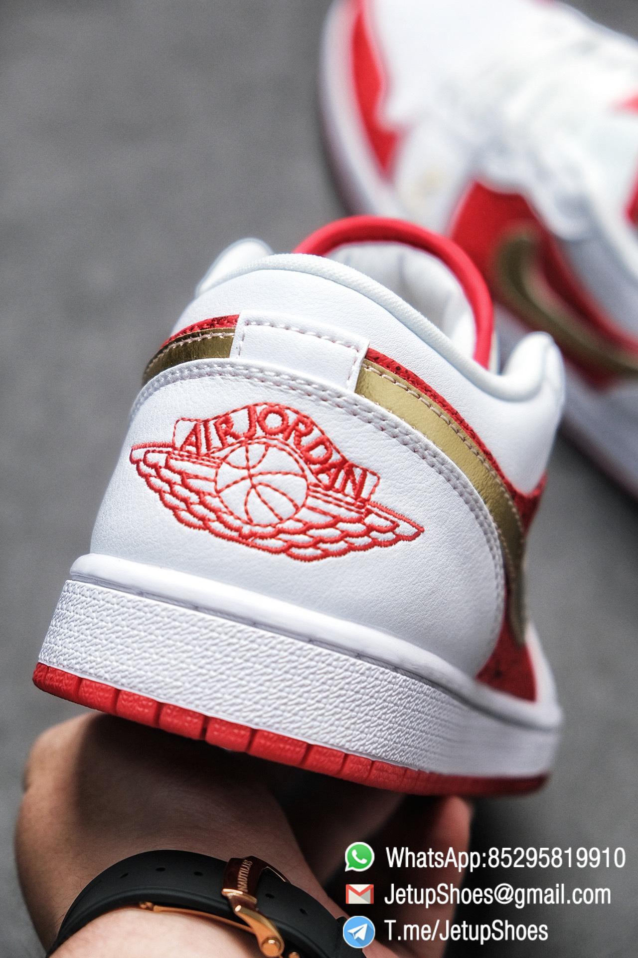 RepSnkrs Air Jordan 1 Low SE Spades White Leather Base Red Rubber Outsole Embroidered letters K Q Best Replica Sneakers 08