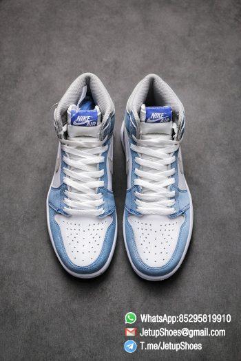 RepSnkrs Air Jordan 1 Retro High OG Hyper Royal 555088 402 White Suede Upper faded blue Overlay Best RepSneakers 02
