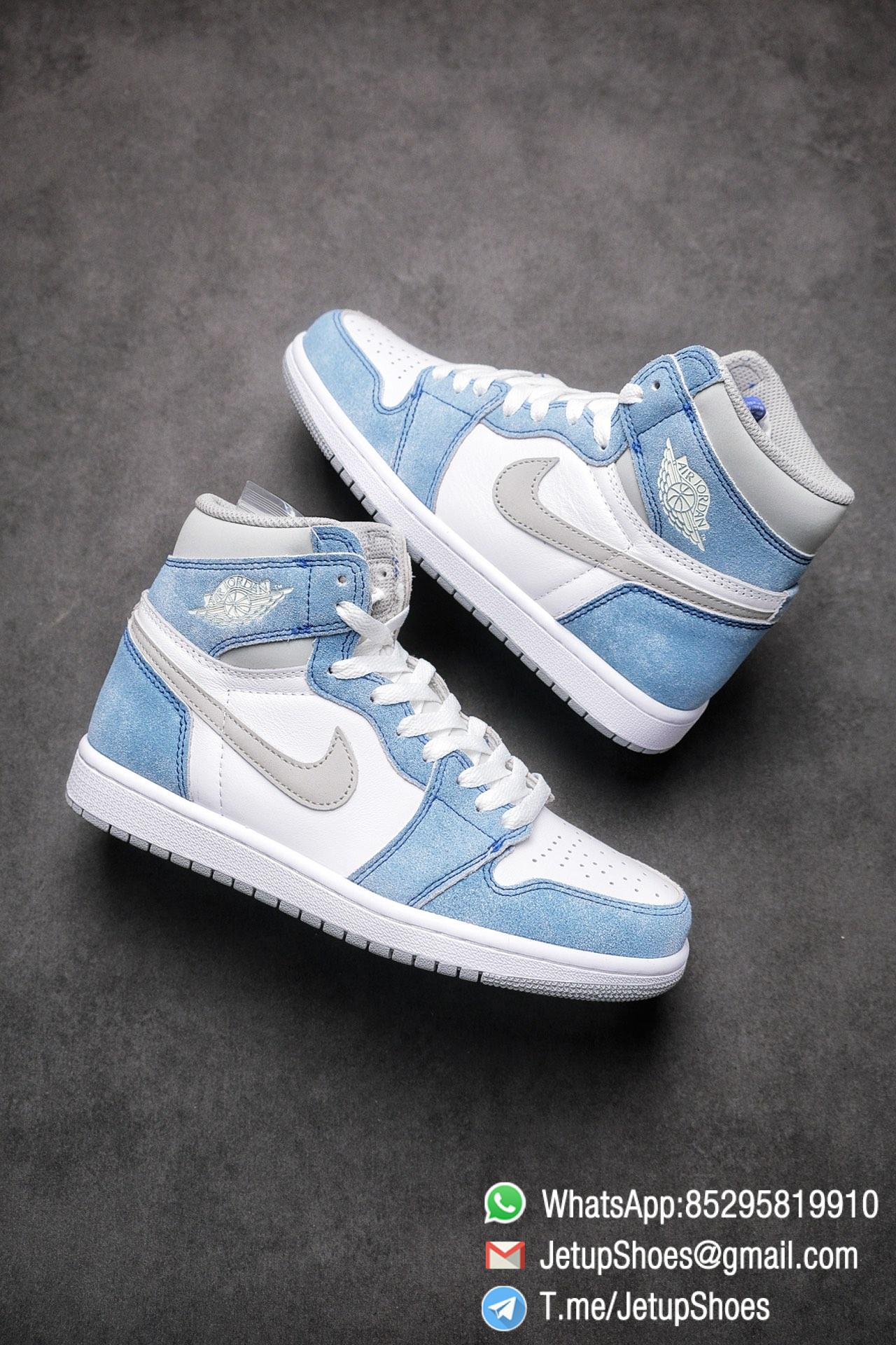 RepSnkrs Air Jordan 1 Retro High OG Hyper Royal 555088 402 White Suede Upper faded blue Overlay Best RepSneakers 03