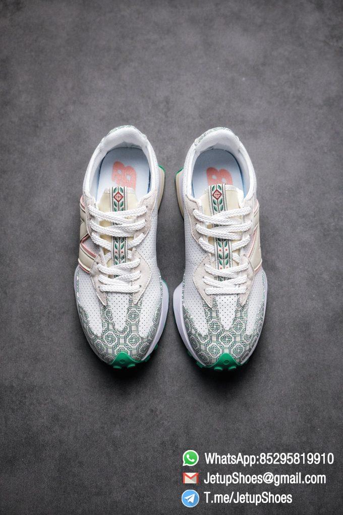 Replica Sneakers New Balance 327 Casablanca x 327 Munsell White Green Retro Running Shoes SKU MS327CAB Best RepSneakers 02