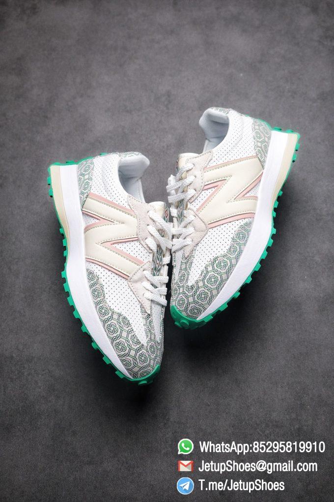 Replica Sneakers New Balance 327 Casablanca x 327 Munsell White Green Retro Running Shoes SKU MS327CAB Best RepSneakers 03