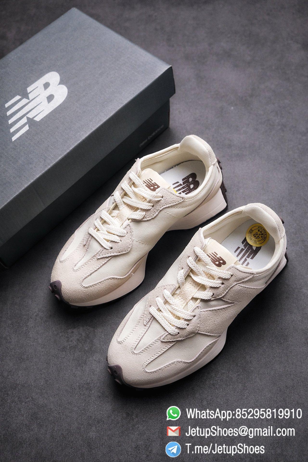 Replica Sneakers New Balance 327 Noritake x 327 Light Grey White Mesh Quarter Suede Upper Retro Running Shoes SKU WS327FB 04