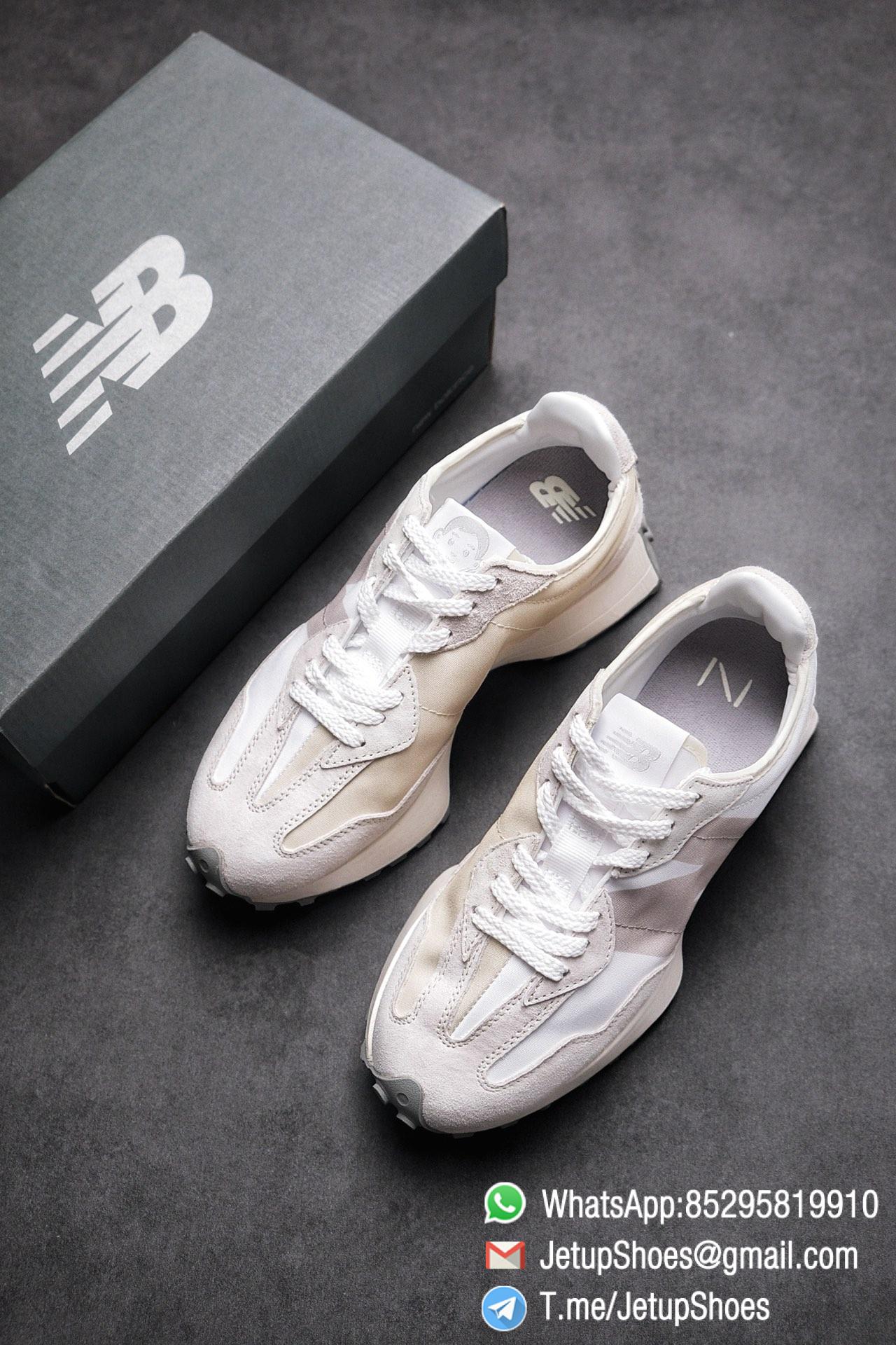 Replica Sneakers New Balance 327 Noritake x 327 Light Grey White Retro Running Shoes SKU MS327NW1 Best RepSneakers 04