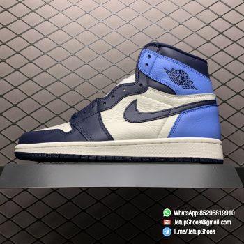 Air Jordan 1 Retro High OG Obsidian UNC SKU 555088 140 Color block Palette leather upper Best Replica Snkrs 01