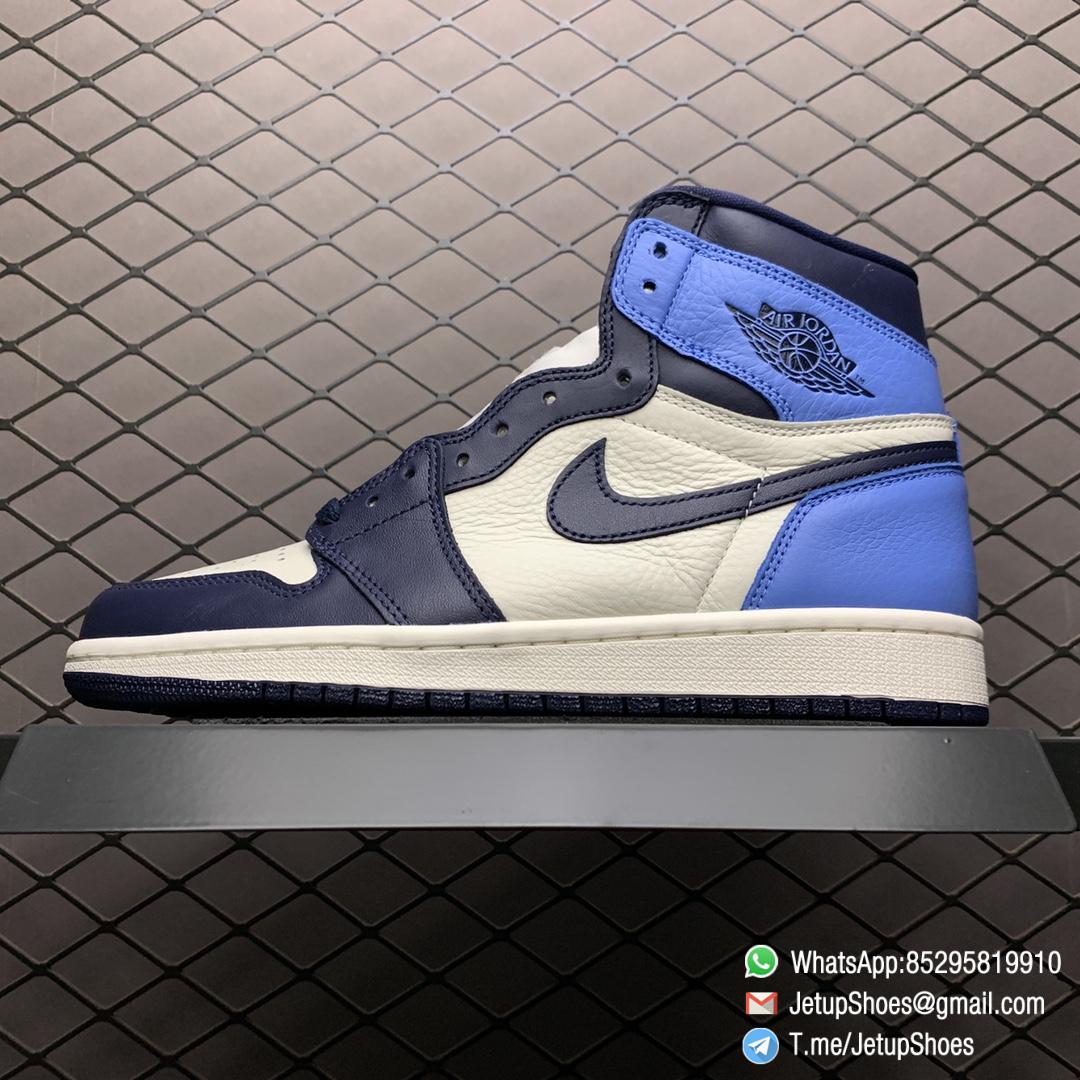 Air Jordan 1 Retro High OG Obsidian UNC SKU 555088 140 Color block Palette leather upper Best Replica Snkrs 01