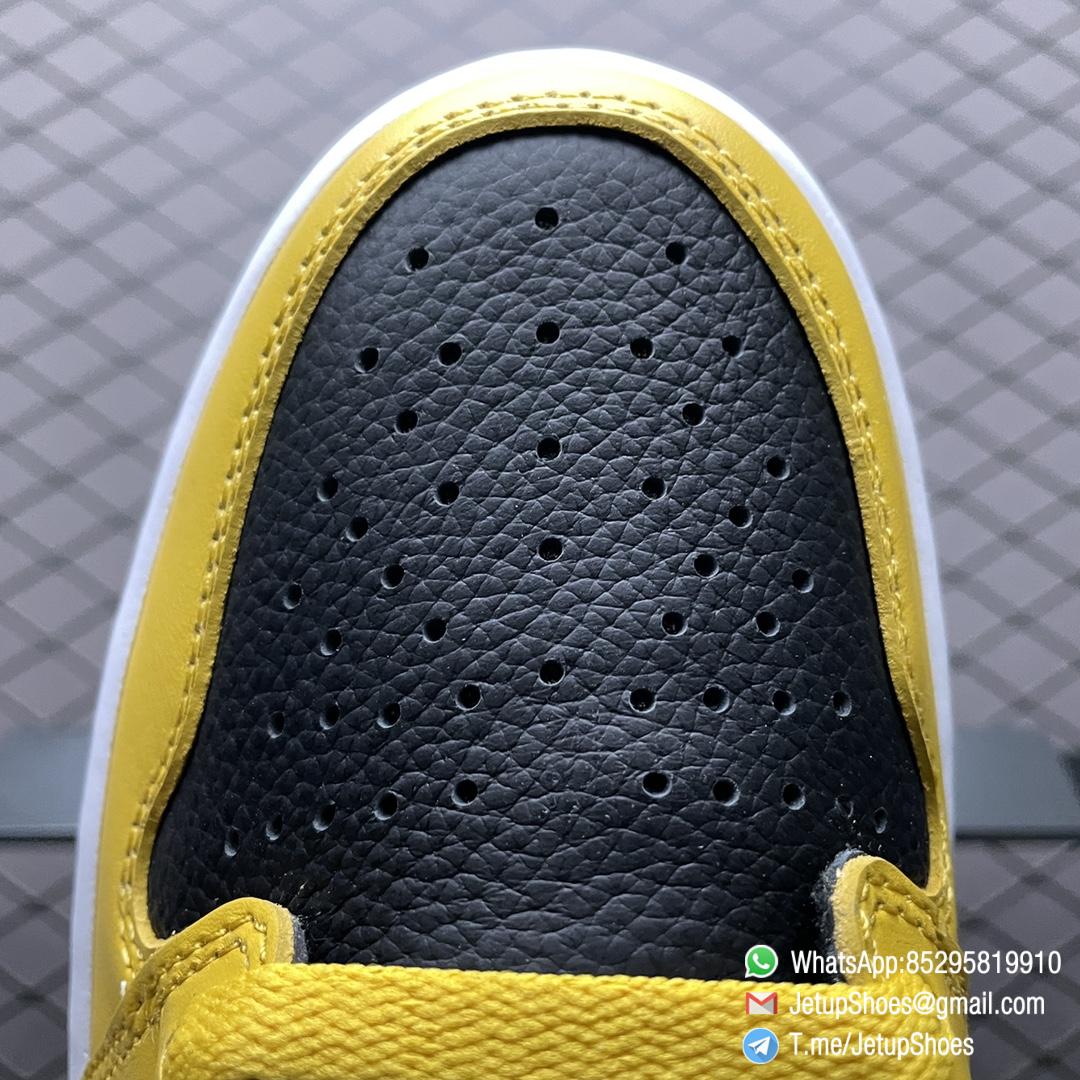 Air Jordan 1 Retro High Pollen SKU 555088 701 Yellow Overlays Atop a Black Leather Base Top Fake Sneakers 05