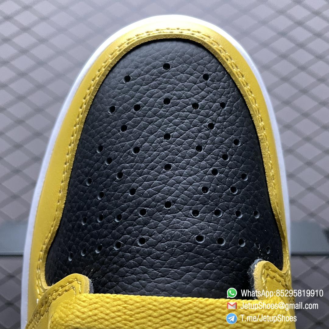 Air Jordan 1 Retro High Pollen SKU 555088 701 Yellow Overlays Atop a Black Leather Base Top Fake Sneakers 05 Air Jordan 1 Retro High Pollen SKU 555088 701 Yellow Overlays Atop a Black Leather Base Top Fake Sneakers 05