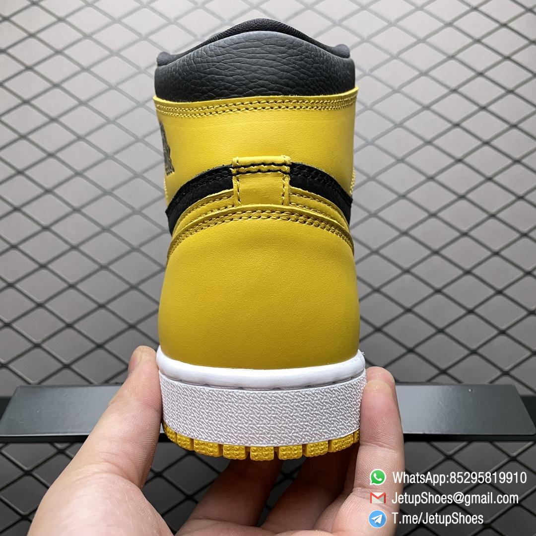 Air Jordan 1 Retro High Pollen SKU 555088 701 Yellow Overlays Atop a Black Leather Base Top Fake Sneakers 07