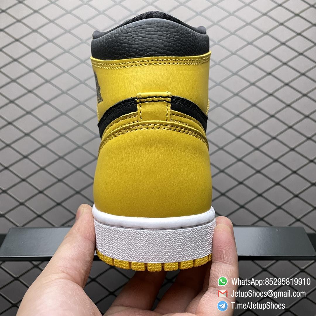 Air Jordan 1 Retro High Pollen SKU 555088 701 Yellow Overlays Atop a Black Leather Base Top Fake Sneakers 07 Air Jordan 1 Retro High Pollen SKU 555088 701 Yellow Overlays Atop a Black Leather Base Top Fake Sneakers 07