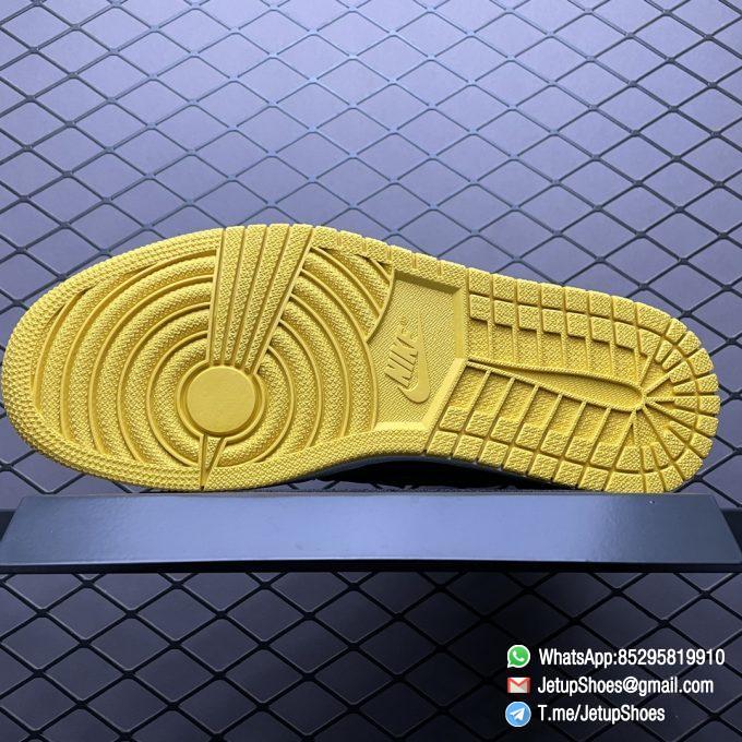 Air Jordan 1 Retro High Pollen SKU 555088 701 Yellow Overlays Atop a Black Leather Base Top Fake Sneakers 08