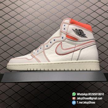Best Fake Air Jordan 1 Retro High OG Phantom Gym Red Stitching in Black and Red High top Clean Lines Off White Sail Finishing 01
