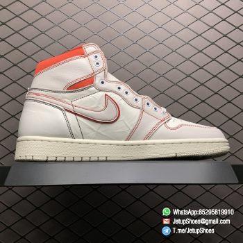 Best Fake Air Jordan 1 Retro High OG Phantom Gym Red Stitching in Black and Red High top Clean Lines Off White Sail Finishing 02
