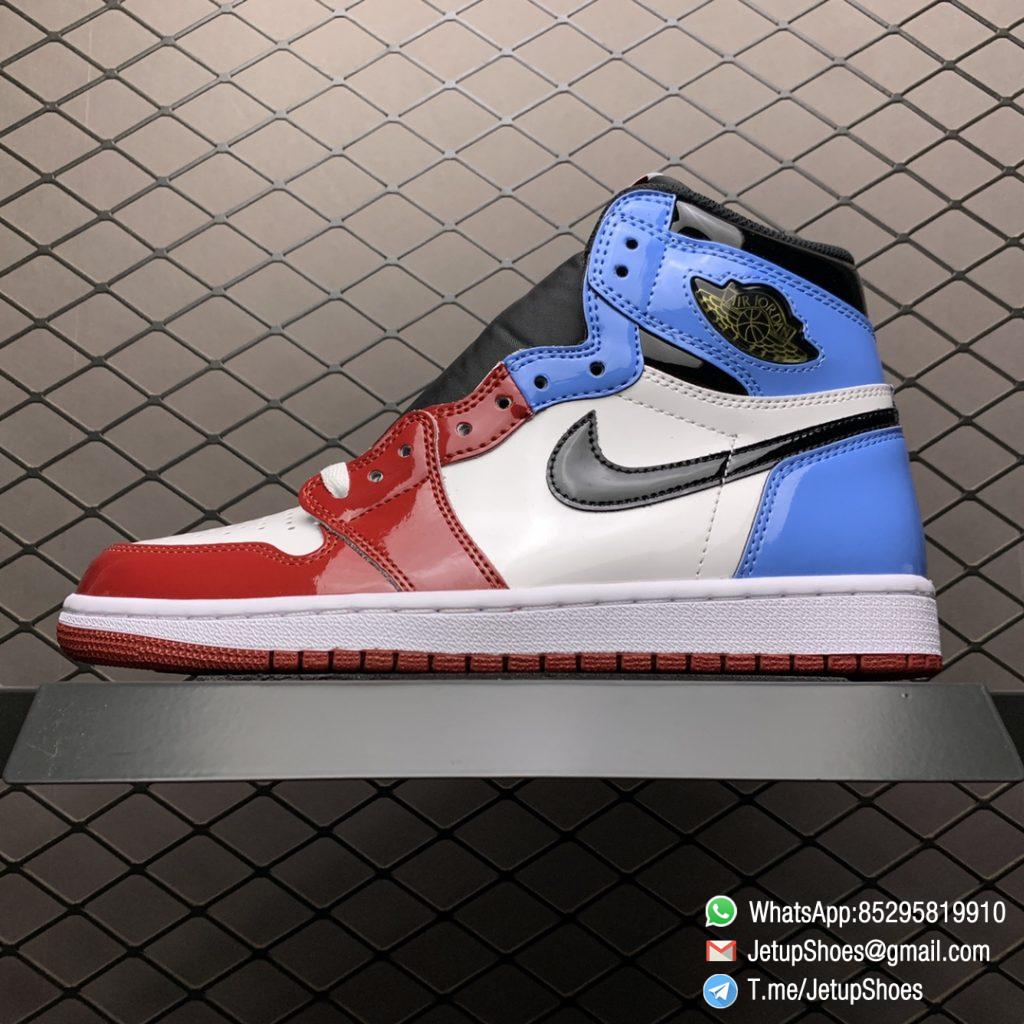 Best Replica Air Jordan 1 Retro High Fearless UNC Chicago SKU CK5666-100 Glossy Patent Leather