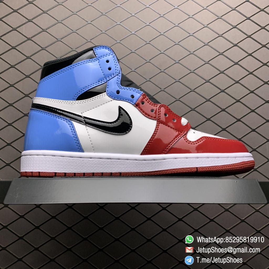 Best Replica Air Jordan 1 Retro High Fearless UNC Chicago SKU CK5666-100 Glossy Patent Leather