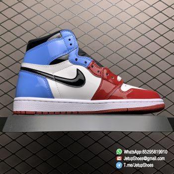 Best Replica Air Jordan 1 Retro High Fearless UNC Chicago SKU CK5666 100 Glossy Patent Leather Upper Metallic Gold Wings Logo 02