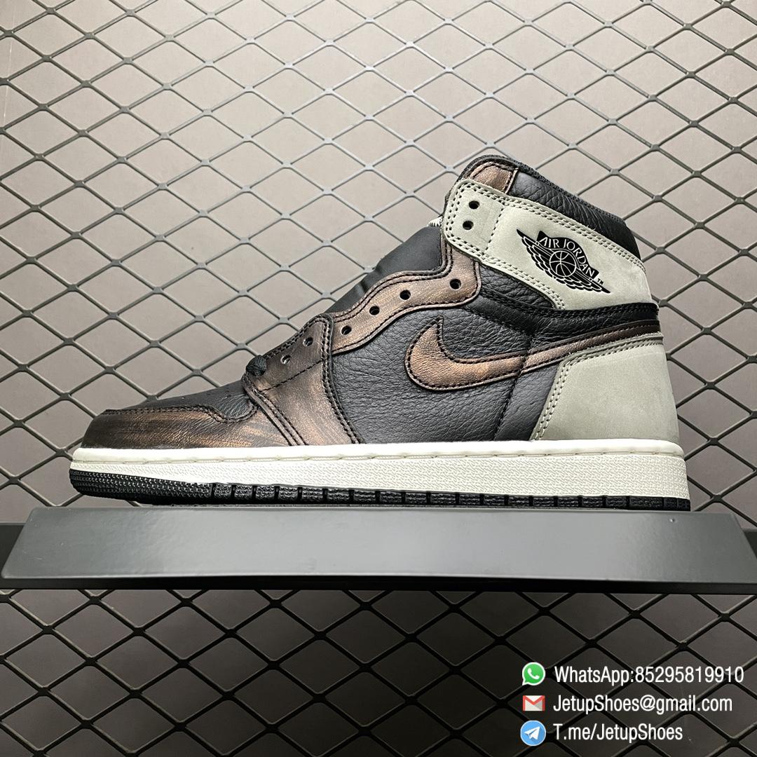 Best Replica Air Jordan 1 Retro High Light Army Rust Shadow Patina Distressed Bronze Finish Black Tumbled Leather Upper 01