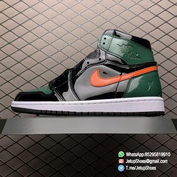 SoleFly x Air Jordan 1 Retro High OG Art Basel Friends Family AV3905 038 Black Leather upper Green Leather Overlays 01