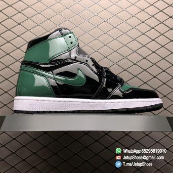 SoleFly x Air Jordan 1 Retro High OG Art Basel Friends Family AV3905 038 Black Leather upper Green Leather Overlays 02