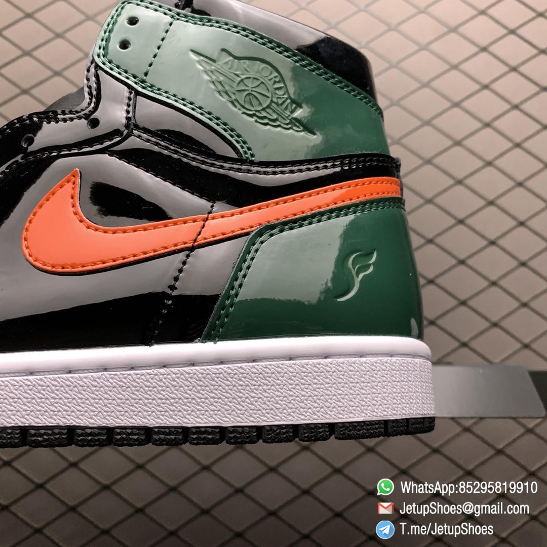 SoleFly x Air Jordan 1 Retro High OG Art Basel Friends Family AV3905 038 Black Leather upper Green Leather Overlays 04 SoleFly x Air Jordan 1 Retro High OG Art Basel Friends Family AV3905 038 Black Leather upper Green Leather Overlays 04