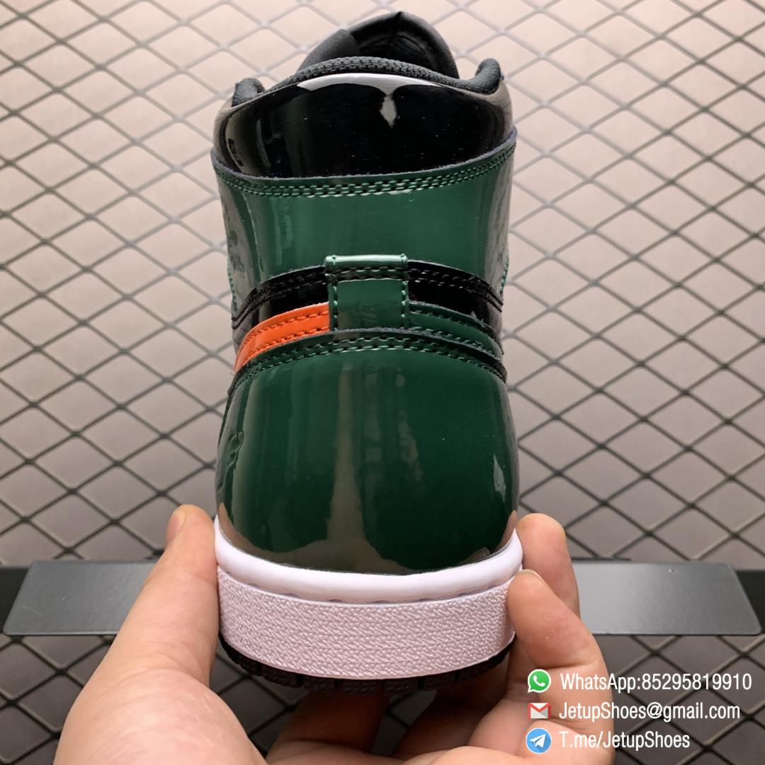 SoleFly x Air Jordan 1 Retro High OG Art Basel Friends Family AV3905 038 Black Leather upper Green Leather Overlays 07