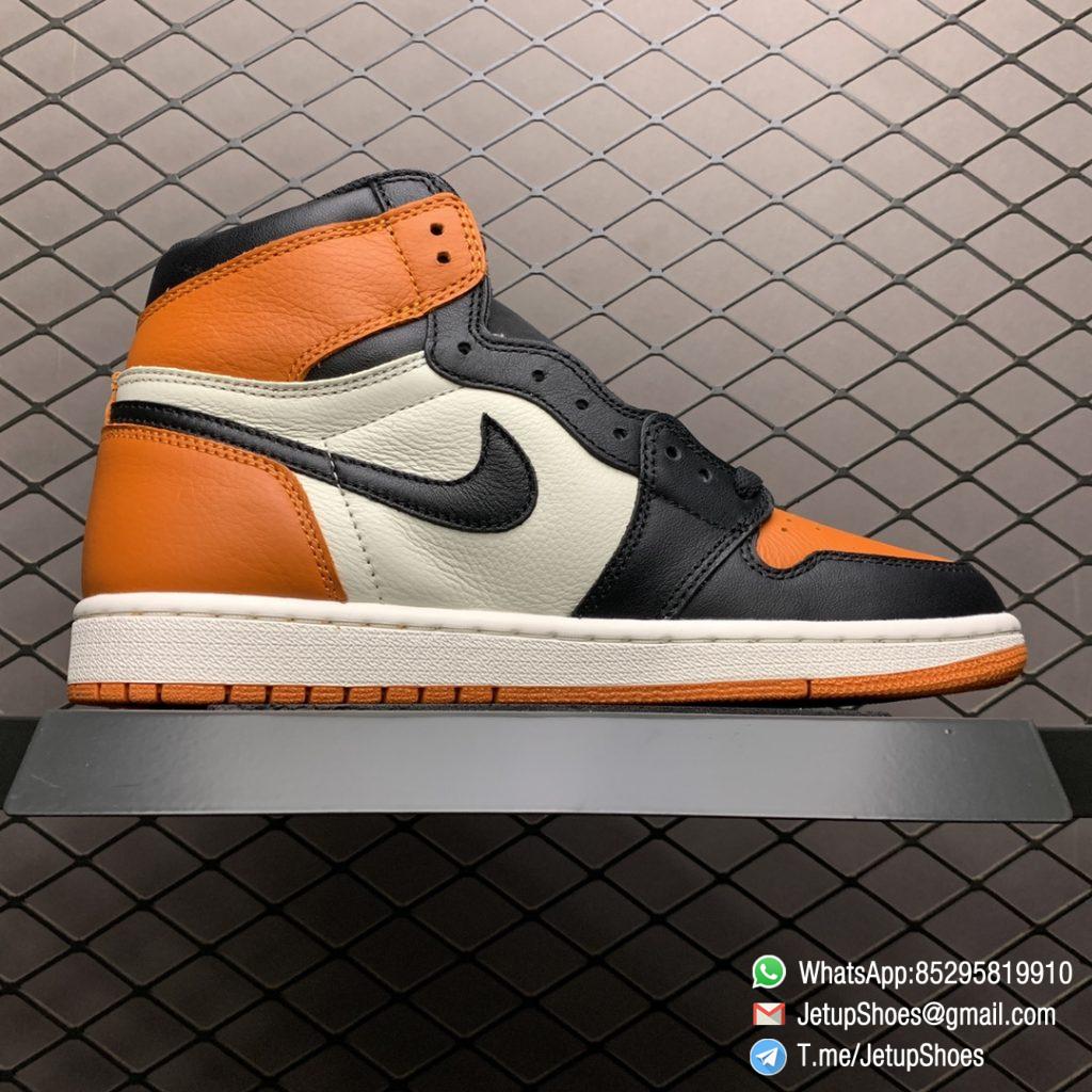 Air Jordan 1 Retro High OG ‘Shattered Backboard’ SKU 555088005 Black Laces Orange Toe Box Top