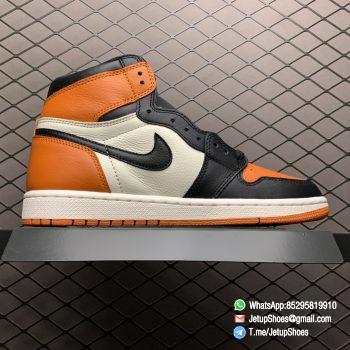Air Jordan 1 Retro High OG Shattered Backboard SKU 555088 005 Black Laces Orange Toe Box Top Quality RepSneakers 02