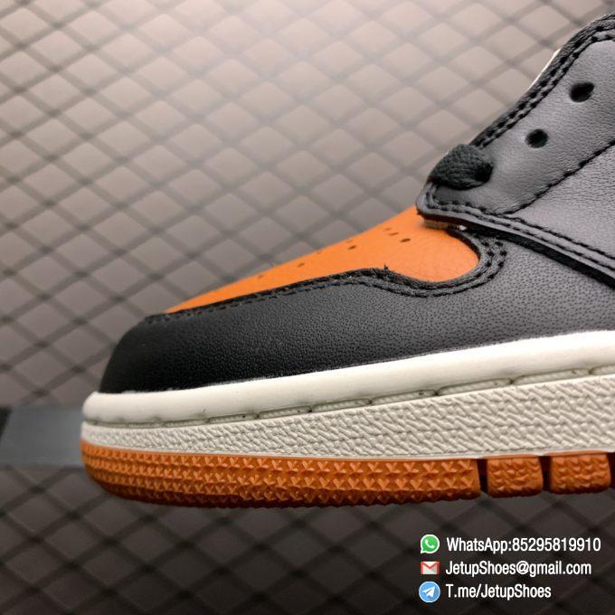 Air Jordan 1 Retro High OG Shattered Backboard SKU 555088 005 Black Laces Orange Toe Box Top Quality RepSneakers 03