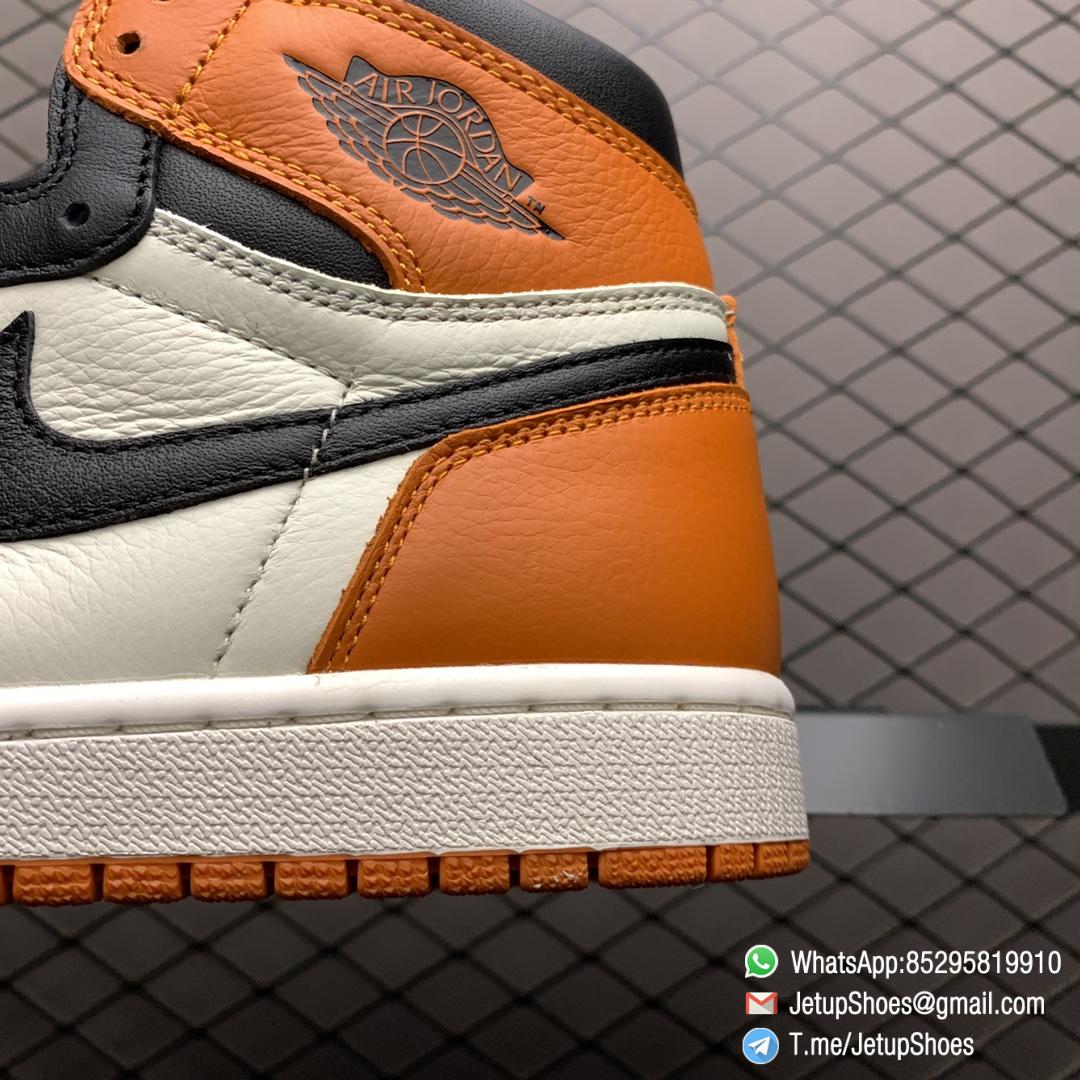 Air Jordan 1 Retro High OG Shattered Backboard SKU 555088 005 Black Laces Orange Toe Box Top Quality RepSneakers 04