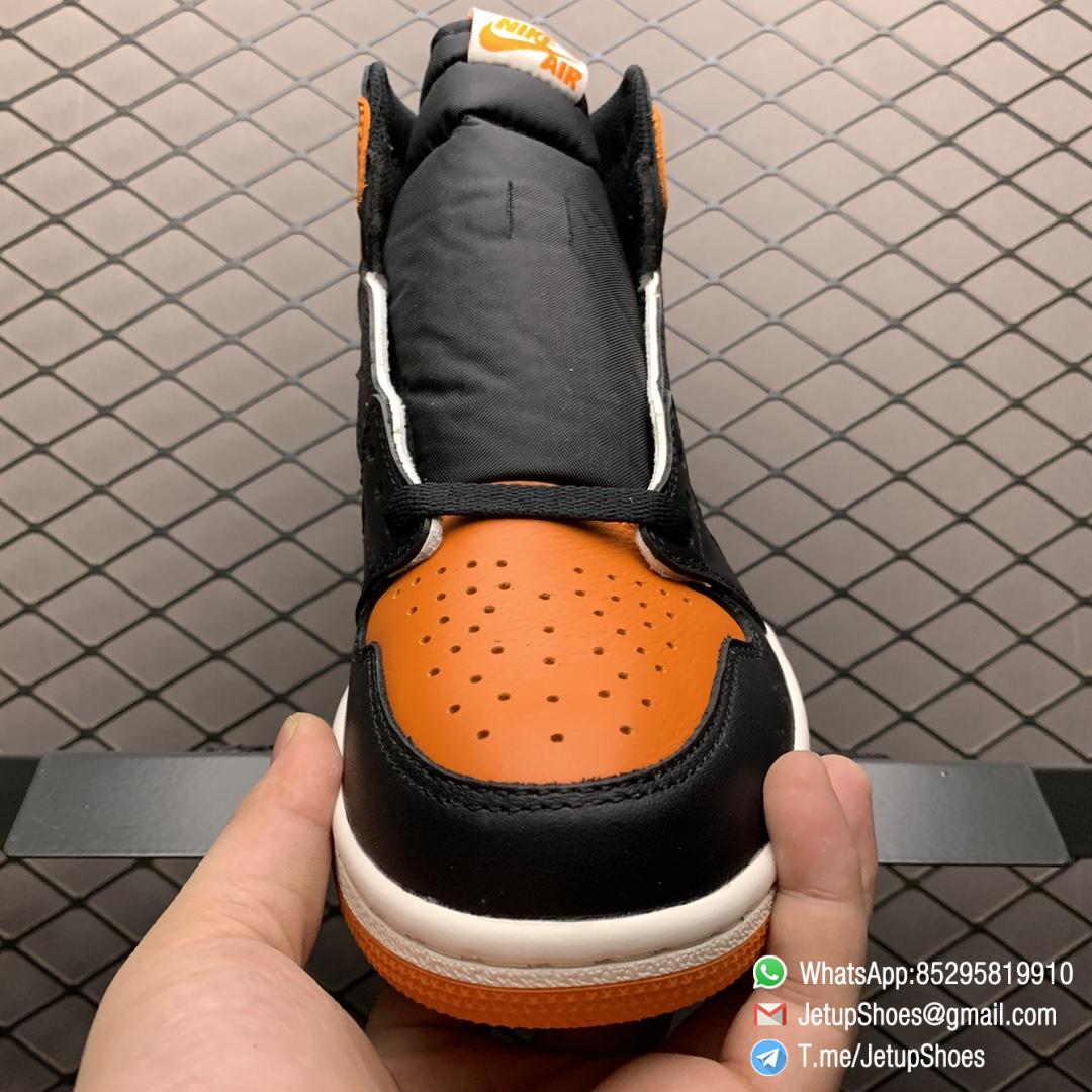 Air Jordan 1 Retro High OG Shattered Backboard SKU 555088 005 Black Laces Orange Toe Box Top Quality RepSneakers 05