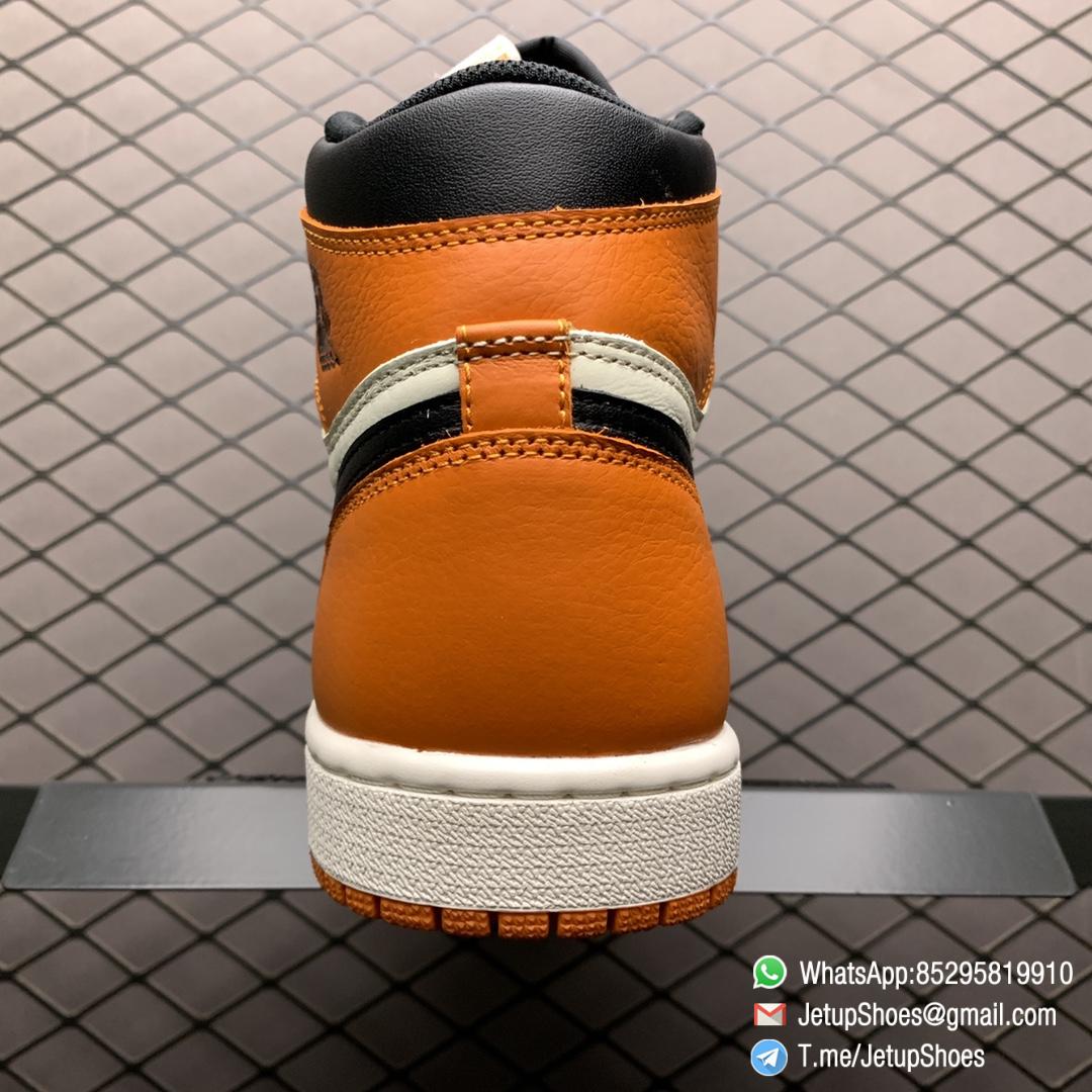 Air Jordan 1 Retro High OG Shattered Backboard SKU 555088 005 Black Laces Orange Toe Box Top Quality RepSneakers 06