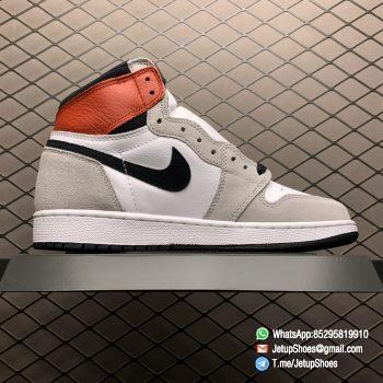 Jordan 1 Retro High OG Smoke Grey SKU 555088 126 Varsity Red Ankle Flap Neutral Tones Upper Grey Suede Overlays 02