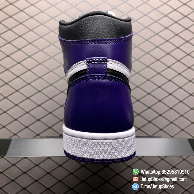 RepSneaker Jordan 1 Retro High Court Purple White SKU 555088 500 White Upper Court Purple Overlays Black Detailing 04