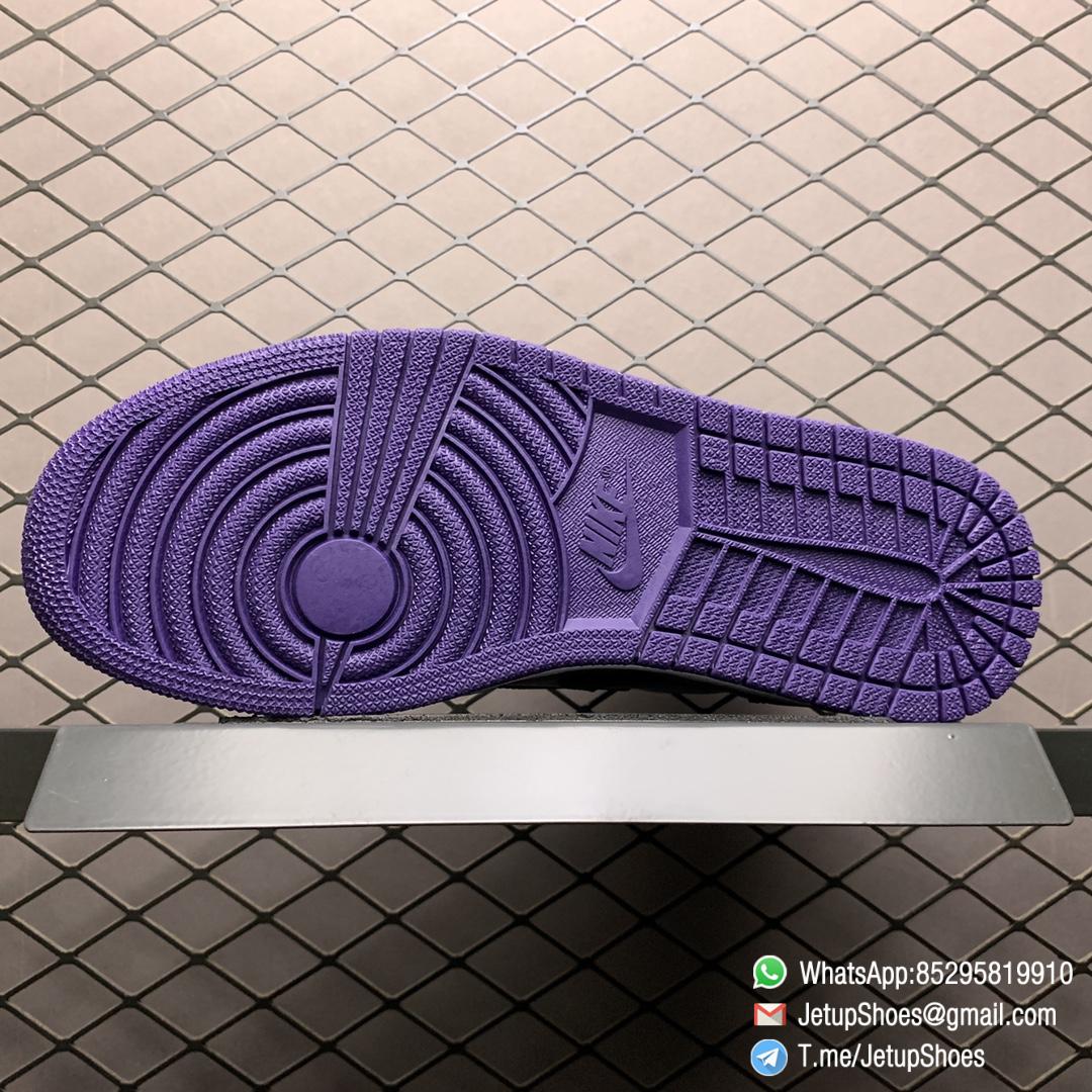 RepSneaker Jordan 1 Retro High Court Purple White SKU 555088 500 White Upper Court Purple Overlays Black Detailing 05