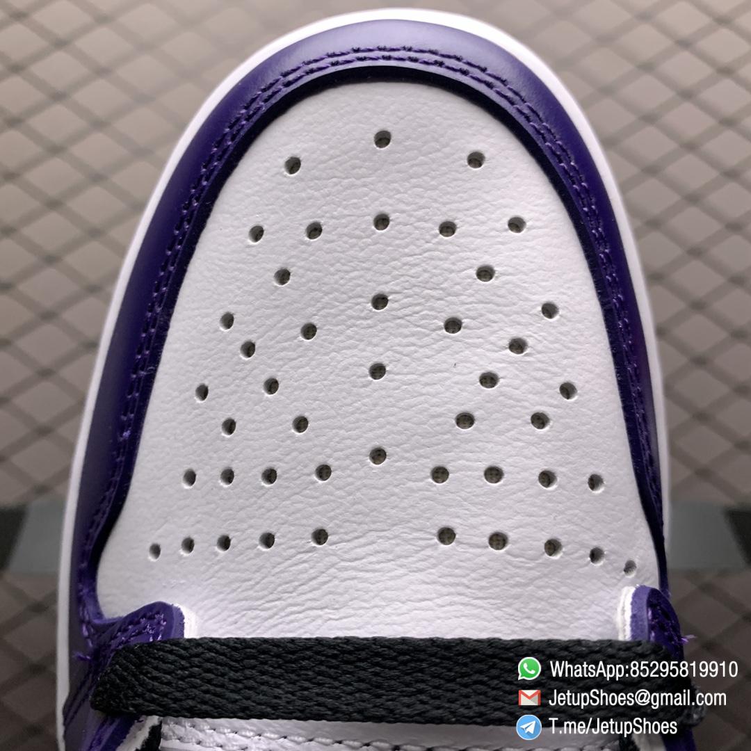 RepSneaker Jordan 1 Retro High Court Purple White SKU 555088 500 White Upper Court Purple Overlays Black Detailing 08