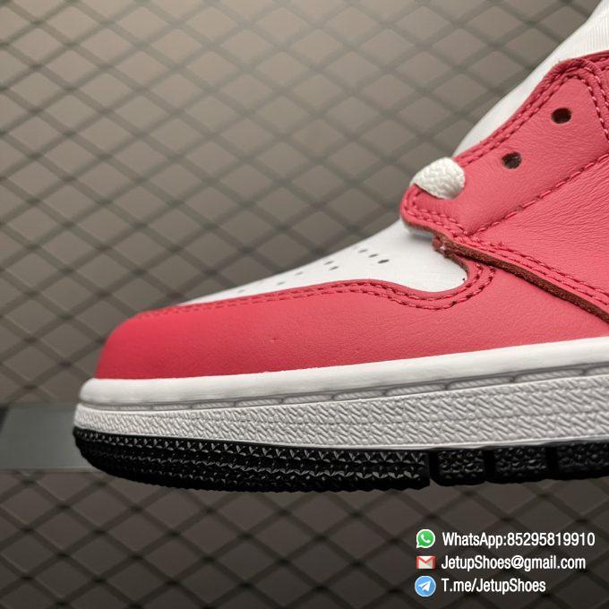 Top Fake Shoes Jordan 1 Retro High OG Light Fusion Red SKU 555088 603 White Upper Dark Pink Overlays Orange Accents Land 07
